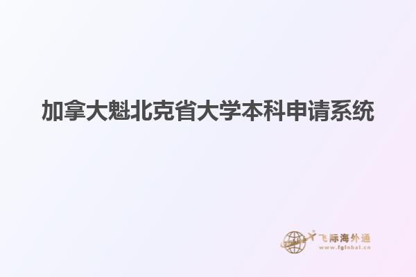加拿大魁北克省大学本科申请系统