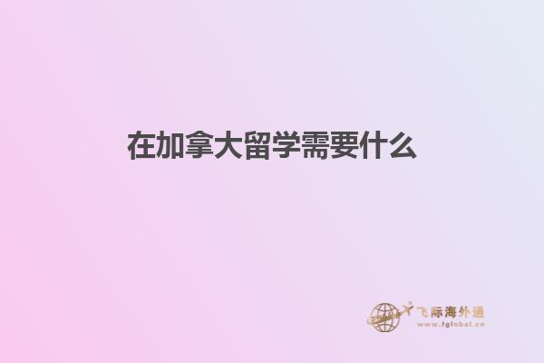 在加拿大留学需要什么