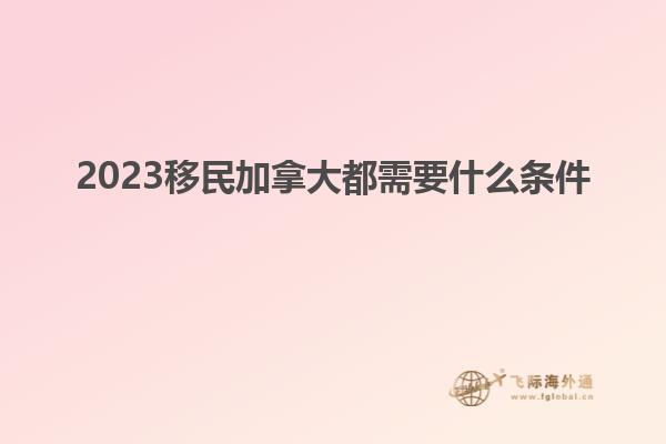 2023移民加拿大都需要什么条件