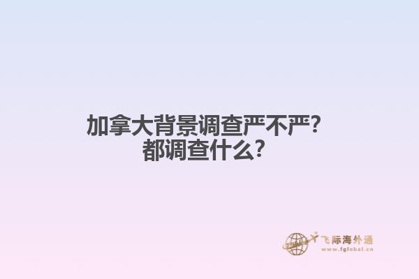 加拿大背景调查严不严？都调查什么？