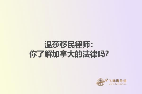 温莎移民律师：你了解加拿大的法律吗？