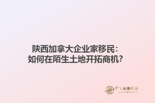 陕西加拿大企业家移民：如何在陌生土地开拓商机？