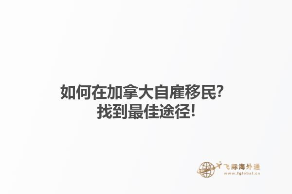 如何在加拿大自雇移民？找到最佳途径!