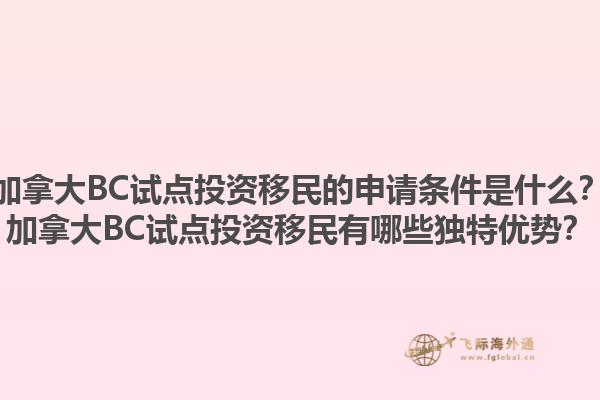 加拿大BC试点投资移民的申请条件是什么？加拿大BC试点投资移民有哪些独特优势？1.jpg