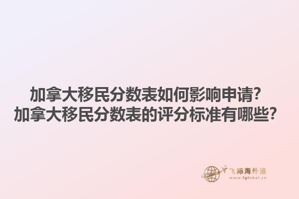加拿大移民分数表如何影响申请？加拿大移民分数表的评分标准有哪些？1.jpg