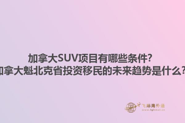 加拿大SUV项目有哪些条件？加拿大魁北克省投资移民的未来趋势是什么？1.jpg
