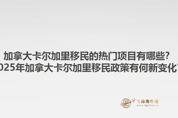 加拿大卡尔加里移民的热门项目有哪些？2025年加拿大卡尔加里移民政策有何新变化？