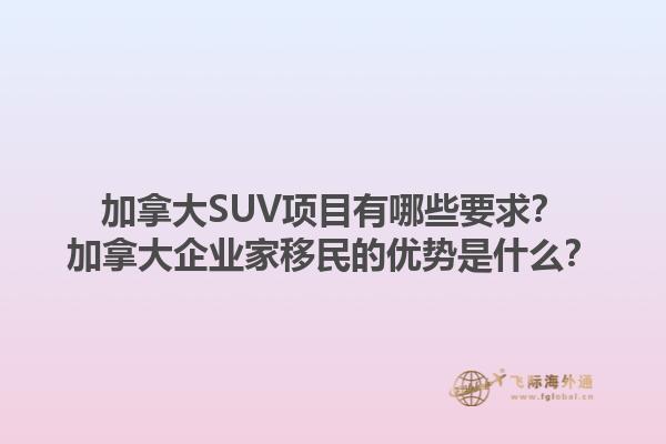 加拿大SUV项目有哪些要求？加拿大企业家移民的优势是什么？1.jpg