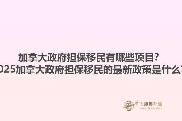 加拿大政府担保移民有哪些项目？2025加拿大政府担保移民的最新政策是什么？