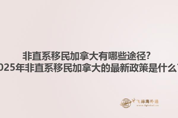 非直系移民加拿大有哪些途径？2025年非直系移民加拿大的最新政策是什么？1.jpg