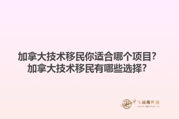 加拿大技术移民你适合哪个项目？加拿大技术移民有哪些选择？1.jpg