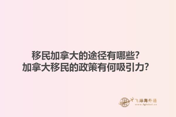 移民加拿大的途径有哪些？加拿大移民的政策有何吸引力？