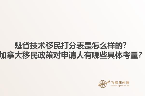 魁省技术移民打分表是怎么样的？加拿大移民政策对申请人有哪些具体考量？1.jpg