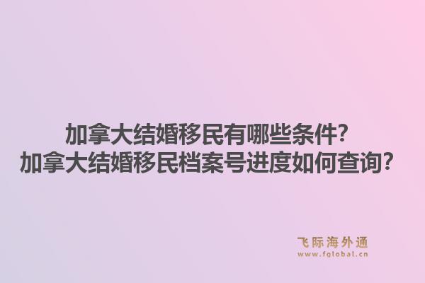 加拿大结婚移民有哪些条件？加拿大结婚移民档案号进度如何查询？1.jpg