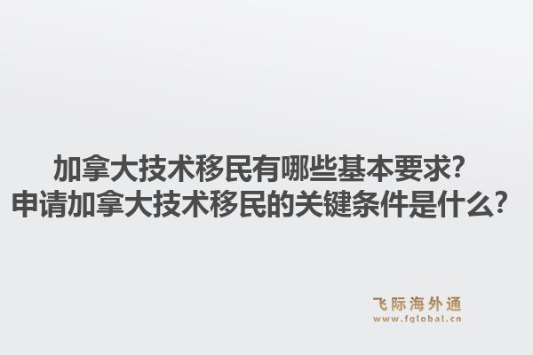 加拿大技术移民有哪些基本要求？申请加拿大技术移民的关键条件是什么？1.jpg