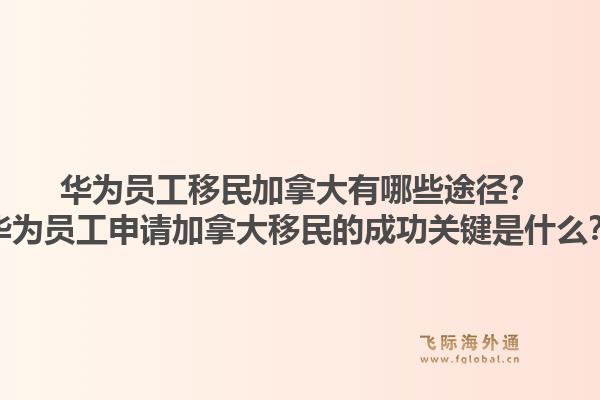 华为员工移民加拿大有哪些途径？华为员工申请加拿大移民的成功关键是什么？1.jpg