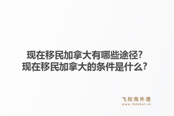 现在移民加拿大有哪些途径？现在移民加拿大的条件是什么？1.jpg