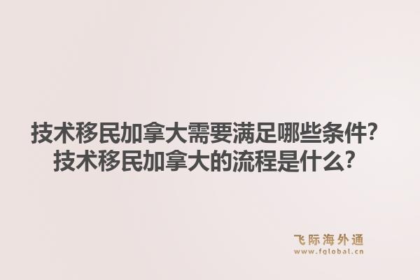 技术移民加拿大需要满足哪些条件？技术移民加拿大的流程是什么？1.jpg
