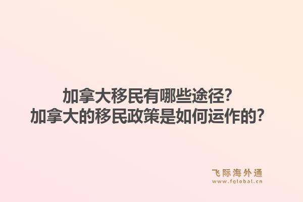 加拿大移民有哪些途径？加拿大的移民政策是如何运作的？1.jpg