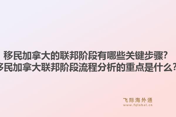 移民加拿大的联邦阶段有哪些关键步骤？移民加拿大联邦阶段流程分析的重点是什么？1.jpg