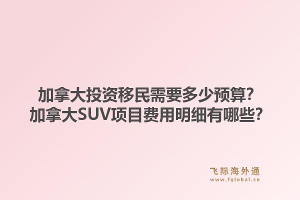 加拿大投资移民需要多少预算?加拿大SUV项目费用明细有哪些?1.jpg