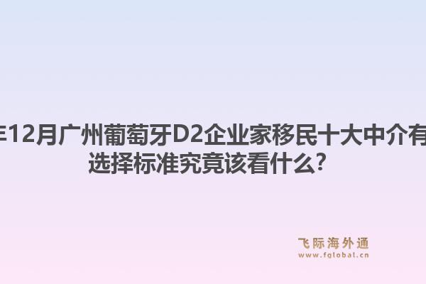 2025年12月广州葡萄牙D2企业家移民十大中介有哪些？选择标准究竟该看什么？1.jpg