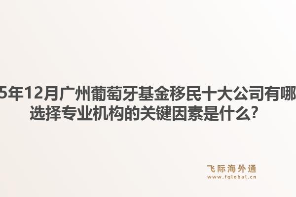 2025年12月广州葡萄牙基金移民十大公司有哪些？选择专业机构的关键因素是什么？1.jpg