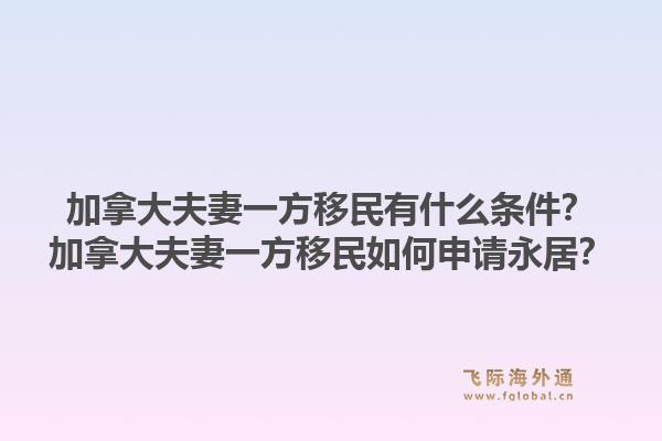 加拿大夫妻一方移民有什么条件?加拿大夫妻一方移民如何申请永居?1.jpg