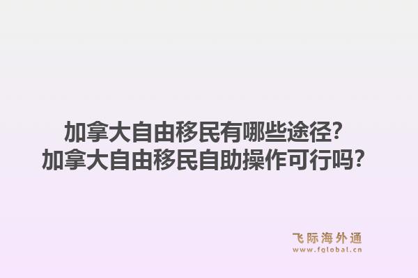 加拿大自由移民有哪些途径？加拿大自由移民自助操作可行吗？1.jpg