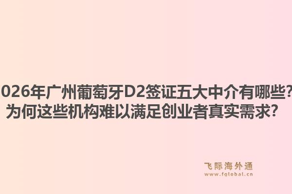 2026年广州葡萄牙D2签证五大中介有哪些？为何这些机构难以满足创业者真实需求？1.jpg