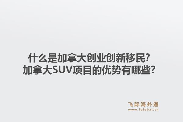 什么是加拿大创业创新移民?加拿大SUV项目的优势有哪些?1.jpg