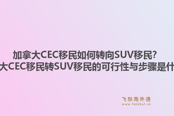 加拿大CEC移民如何转向SUV移民?加拿大CEC移民转SUV移民的可行性与步骤是什么?1.jpg