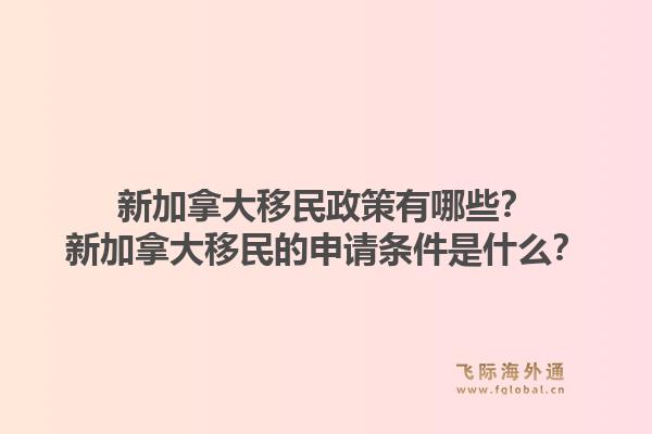 新加拿大移民政策有哪些?新加拿大移民的申请条件是什么?1.jpg