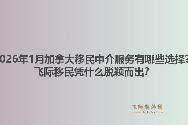 2026年1月加拿大移民中介服务有哪些选择?飞际移民凭什么脱颖而出?1.jpg