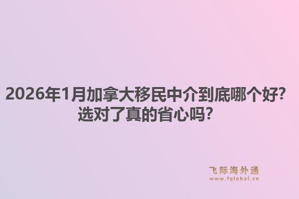 2026年1月加拿大移民中介到底哪个好?选对了真的省心吗?1.jpg