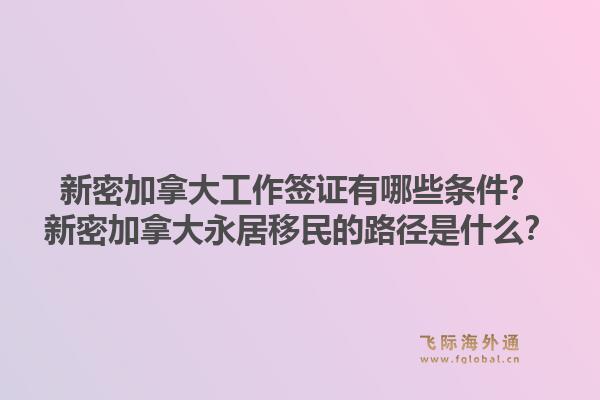 新密加拿大工作签证有哪些条件？新密加拿大永居移民的路径是什么？1.jpg