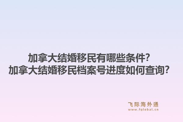 加拿大结婚移民有哪些条件？加拿大结婚移民档案号进度如何查询？1.jpg