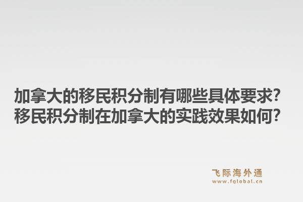 加拿大的移民积分制有哪些具体要求？移民积分制在加拿大的实践效果如何？1.jpg
