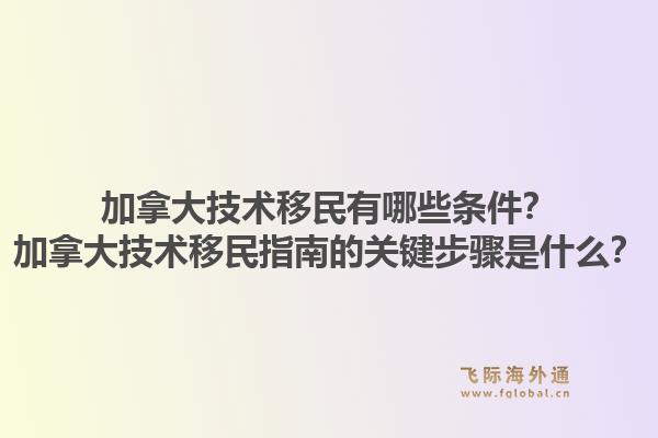 加拿大技术移民有哪些条件?加拿大技术移民指南的关键步骤是什么?1.jpg