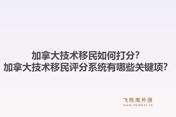 加拿大技术移民如何打分？加拿大技术移民评分系统有哪些关键项？1.jpg