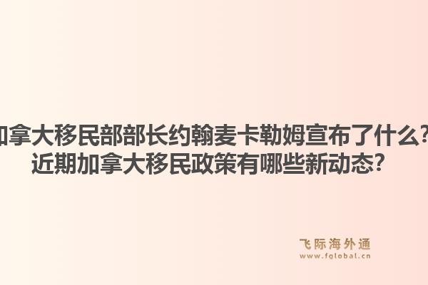 加拿大移民部部长约翰麦卡勒姆宣布了什么?近期加拿大移民政策有哪些新动态?1.jpg