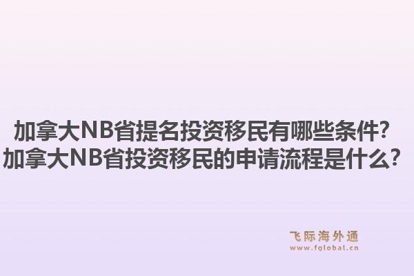 加拿大NB省提名投资移民有哪些条件？加拿大NB省投资移民的申请流程是什么？1.jpg
