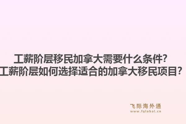 工薪阶层移民加拿大需要什么条件?工薪阶层如何选择适合的加拿大移民项目?1.jpg