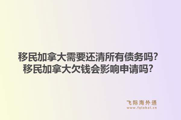 移民加拿大需要还清所有债务吗?移民加拿大欠钱会影响申请吗?1.jpg