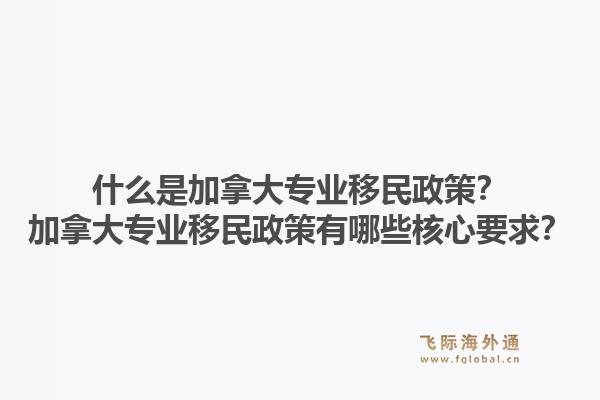 什么是加拿大专业移民政策？加拿大专业移民政策有哪些核心要求？1.jpg