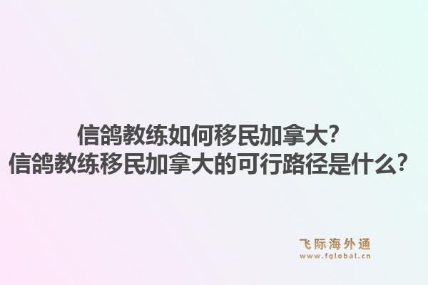 信鸽教练如何移民加拿大？信鸽教练移民加拿大的可行路径是什么？1.jpg