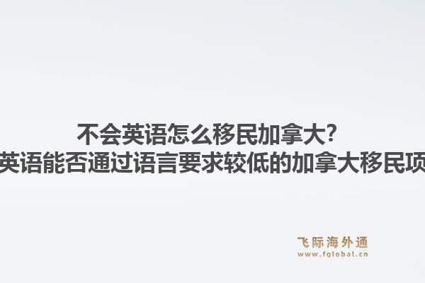 不会英语怎么移民加拿大？不会英语能否通过语言要求较低的加拿大移民项目？1.jpg