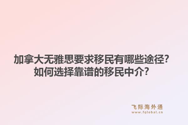 加拿大无雅思要求移民有哪些途径？如何选择靠谱的移民中介？