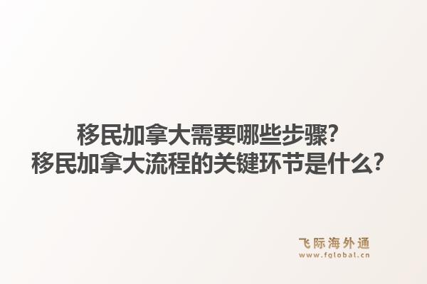 移民加拿大需要哪些步骤？移民加拿大流程的关键环节是什么？