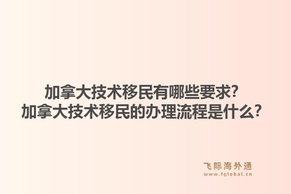 加拿大技术移民有哪些要求？加拿大技术移民的办理流程是什么？